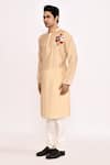 Shop_Arihant Rai Sinha_Beige Long Embroidered Kurta _Online_at_Aza_Fashions