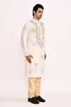 Arihant Rai Sinha_Off White Embroidered Long Kurta _Online_at_Aza_Fashions