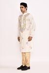 Shop_Arihant Rai Sinha_Off White Embroidered Long Kurta _Online_at_Aza_Fashions