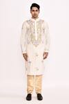 Arihant Rai Sinha_Off White Embroidered Long Kurta _at_Aza_Fashions
