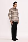 Shop_Arihant Rai Sinha_Multi Color Cotton Stripe Casual Shirt _Online_at_Aza_Fashions