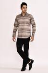 Arihant Rai Sinha_Multi Color Cotton Stripe Casual Shirt _at_Aza_Fashions