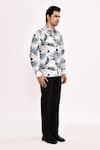 Arihant Rai Sinha_Gray Cotton Light Grey Printed Casual Shirt _Online_at_Aza_Fashions