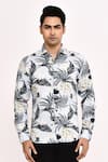 Buy_Arihant Rai Sinha_Gray Cotton Light Grey Printed Casual Shirt 