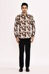Buy_Arihant Rai Sinha_Cream Cotton Printed Casual Shirt _Online_at_Aza_Fashions