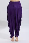 Samyukta Singhania_Purple Silk Embroidery V-neck Kurta And Dhoti Set _at_Aza_Fashions