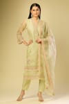 Buy_Samyukta Singhania_Pista Green Embroidered Kurta Set _Online_at_Aza_Fashions