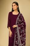 Shop_Samyukta Singhania_Purple Georgette Beads, Embroidery Square Neck Kurta Set With Dupatta _Online_at_Aza_Fashions