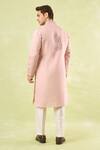 Shop_Rng Safawala_Pink Cotton, Silk Embroidery Blush Kurta Set _at_Aza_Fashions