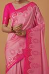 Buy_Samyukta Singhania_Pink Silk Zari Round Neck Light Woven Banarasi Saree Set 