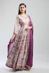 Samyukta Singhania_Off White Digital Print Anarkali With Dupatta _Online_at_Aza_Fashions