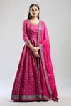 Samyukta Singhania_Pink Digital Print Anarkali Set _Online_at_Aza_Fashions
