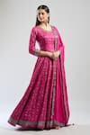 Shop_Samyukta Singhania_Pink Digital Print Anarkali Set _Online_at_Aza_Fashions