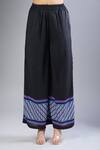 Samyukta Singhania_Multi Color Round Neck Graphic Print Top And Black Pant Set _Online_at_Aza_Fashions