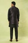 Shop_Arihant Rai Sinha_Black Jacquard, Silk Crest Jaal Woven Bundi Kurta Set _at_Aza_Fashions