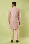 Shop_Arihant Rai Sinha_Pink Viscose Sequins, Mirrors, Embroidery Bundi Kurta Set _at_Aza_Fashions