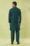 Shop_Arihant Rai Sinha_Green Viscose Sequins, Mirrors, Embroidery Bundi Kurta Set _at_Aza_Fashions
