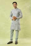 Arihant Rai Sinha_Gray Sequin Mirror Embroidered Bundi Kurta Set _Online_at_Aza_Fashions