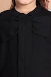 Shop_Samyukta Singhania_Black Cotton Front Bow Top And Jogger Set _Online_at_Aza_Fashions
