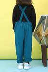 Shop_Petite Pomme_Blue Cotton Aqua Front Zip Jumpsuit Set _at_Aza_Fashions