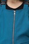 Buy_Petite Pomme_Blue Cotton Aqua Front Zip Jumpsuit Set 