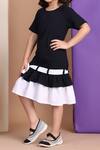 Shop_Petite Pomme_Black Cotton Dress With White Hem _Online_at_Aza_Fashions