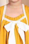 Buy_Petite Pomme_Yellow Cotton Bows, Lace Pleated Neckline Dress With Detail 