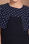 Shop_Petite Pomme_Blue Cotton Sailor Dress With Polka Dot Cape _Online_at_Aza_Fashions