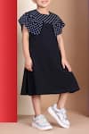 Buy_Petite Pomme_Blue Cotton Sailor Dress With Polka Dot Cape 