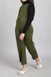 Buy_Petite Pomme_Green Cotton Single Button Flap Jumpsuit _Online_at_Aza_Fashions