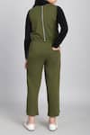 Shop_Petite Pomme_Green Cotton Single Button Flap Jumpsuit _at_Aza_Fashions