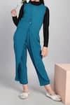 Petite Pomme_Blue Cotton Single Button French Terry Jumpsuit _at_Aza_Fashions