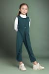 Buy_Petite Pomme_Blue Cotton Single Button French Terry Jumpsuit _at_Aza_Fashions