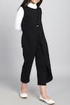 Petite Pomme_Black Cotton French Terry Jumpsuit With Pockets _Online_at_Aza_Fashions