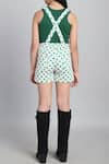 Shop_Petite Pomme_Green Cotton, Viscose Printed Dungarees And Sleeveless T-shirt Set _at_Aza_Fashions