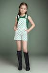 Buy_Petite Pomme_Green Cotton, Viscose Printed Dungarees And Sleeveless T-shirt Set _at_Aza_Fashions