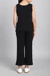 Shop_Samyukta Singhania_Black Cotton Ribbed Co-ord Set With Buttons _at_Aza_Fashions