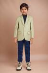 Buy_Petite Pomme_Pink Polyester Solid Pista Green Kids Blazer _at_Aza_Fashions
