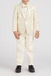 Buy_Petite Pomme_Cream Polyester, Cotton Satin Sequins Boys Suit Set_Online_at_Aza_Fashions
