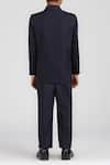 Shop_Petite Pomme_Navy Polyester, Cotton Satin Blue Solid 5 Pcs Suit Set _at_Aza_Fashions