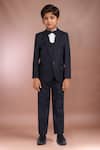 Buy_Petite Pomme_Navy Polyester, Cotton Satin Blue Solid 5 Pcs Suit Set _at_Aza_Fashions