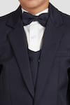 Shop_Petite Pomme_Navy Polyester, Cotton Satin Blue Solid 5 Pcs Suit Set 