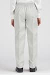 Arihant Rai Sinha_White Polyester, Cotton Satin Pista Green Solid 5 Pcs Suit Set _at_Aza_Fashions