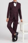 Shop_Petite Pomme_Wine Polyester, Cotton Satin Solid 5 Pcs Suit Set 