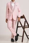 Arihant Rai Sinha_Pink Polyester, Cotton Satin Sequins 5 Pcs Island Royal Suit Set _at_Aza_Fashions