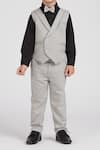 Buy_Petite Pomme_Black Cotton Satin, Polyester Elegant Grey Kids Suit Set _Online_at_Aza_Fashions