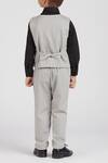 Shop_Petite Pomme_Black Cotton Satin, Polyester Elegant Grey Kids Suit Set _at_Aza_Fashions
