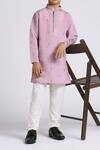 Shop_Petite Pomme_Purple Silk, Cotton Sequins Sequence Embroidered Kurta Set _Online_at_Aza_Fashions