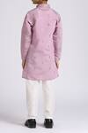 Shop_Petite Pomme_Purple Silk, Cotton Sequins Sequence Embroidered Kurta Set _at_Aza_Fashions