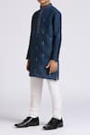Buy_Arihant Rai Sinha_Blue Silk, Cotton Sequins Embroidered Kurta Set _Online_at_Aza_Fashions